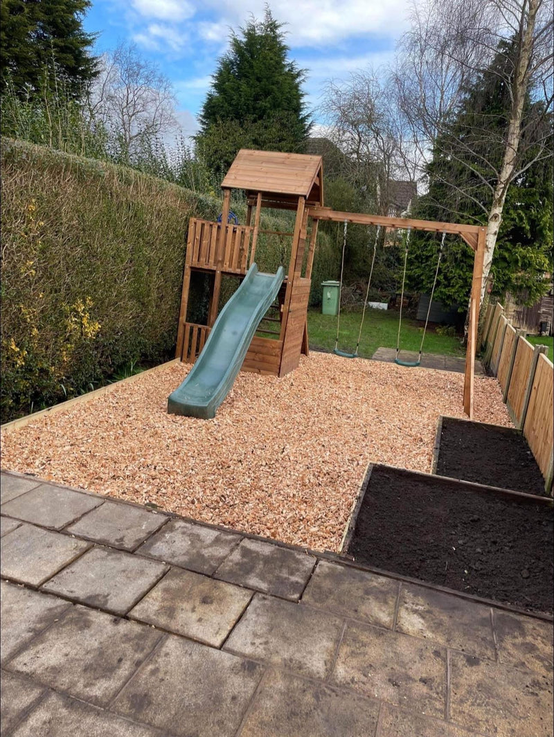 Load image into Gallery viewer, Garden &amp; Play Area Safe Wood Chip Mulch 850 - 1600 Litre Bag
