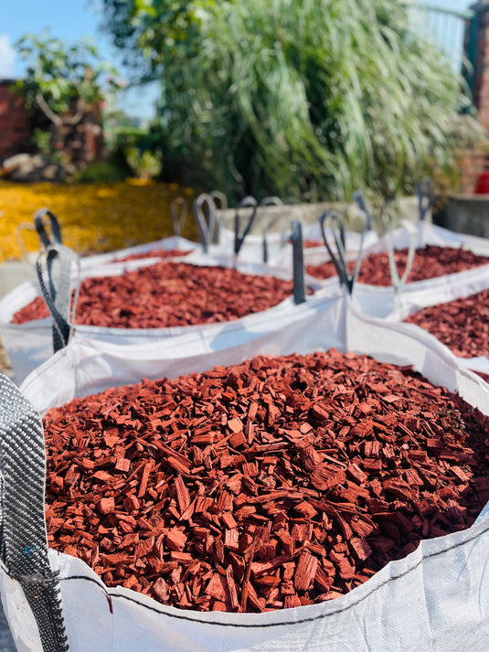 Red Decorative Bark Mulch 1600 Litre Bulk Bag